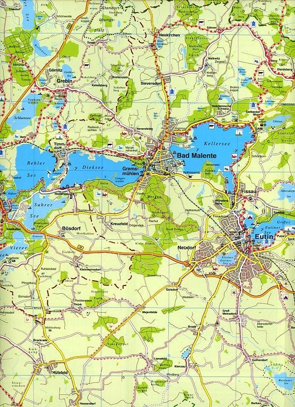 Beispielinhalt (Bild) Plön Kreis, KVplan, Radkarte/Freizeitkarte, 1:60.000 / 1:25.000
