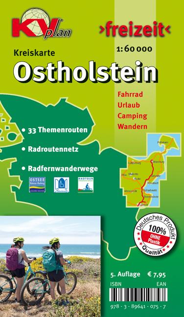 Vorderes Coverbild Ostholstein Kreis, KVplan, Radkarte/Freizeitkarte, 1:60.000