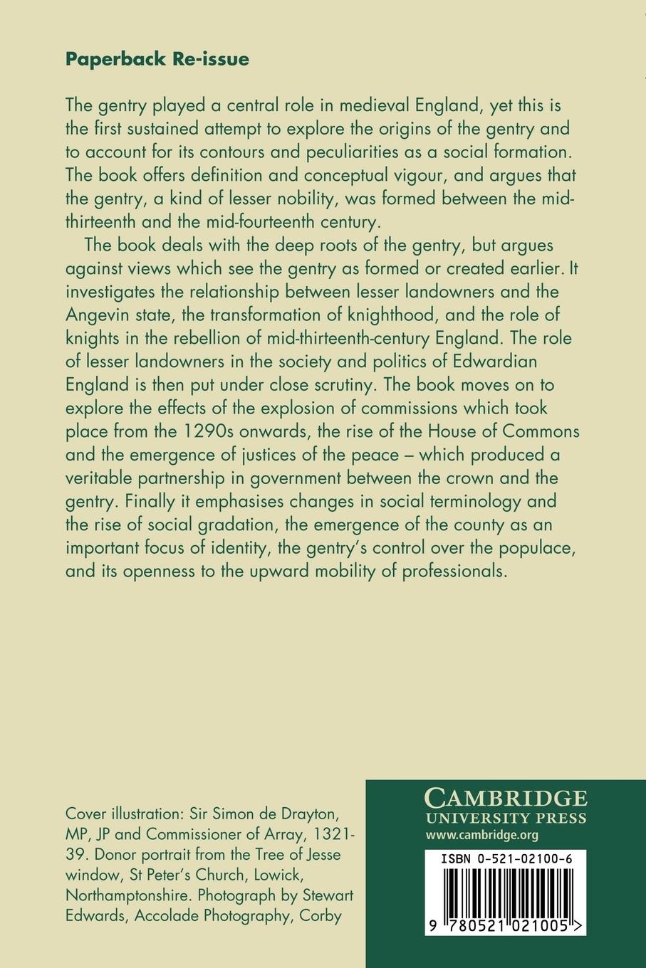 Rückseitencover The Origins of the English Gentry
