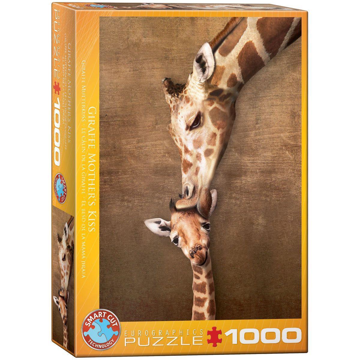 Vorderes Coverbild Giraffenmutterkuss 1000 Teile