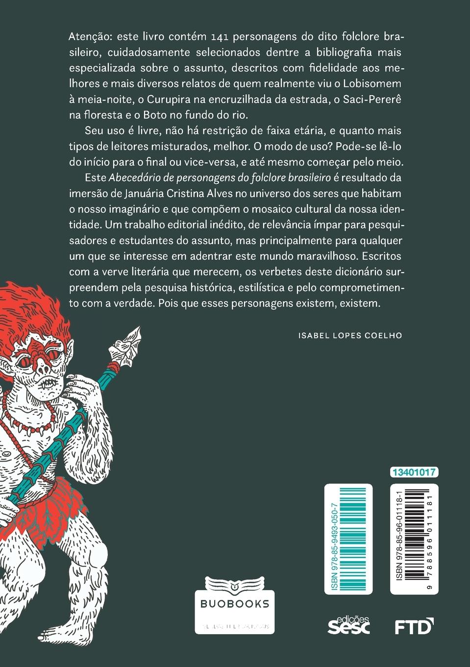 Rückseitencover Abecedário de personagens do Folclore Brasileiro
