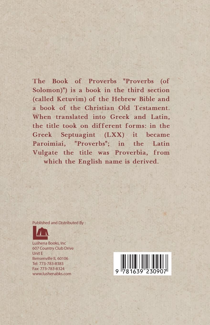 Rückseitencover Book of Proverbs Paperback