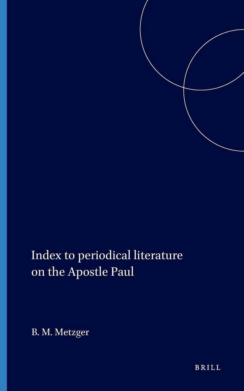 Vorderes Coverbild Index to Periodical Literature on the Apostle Paul