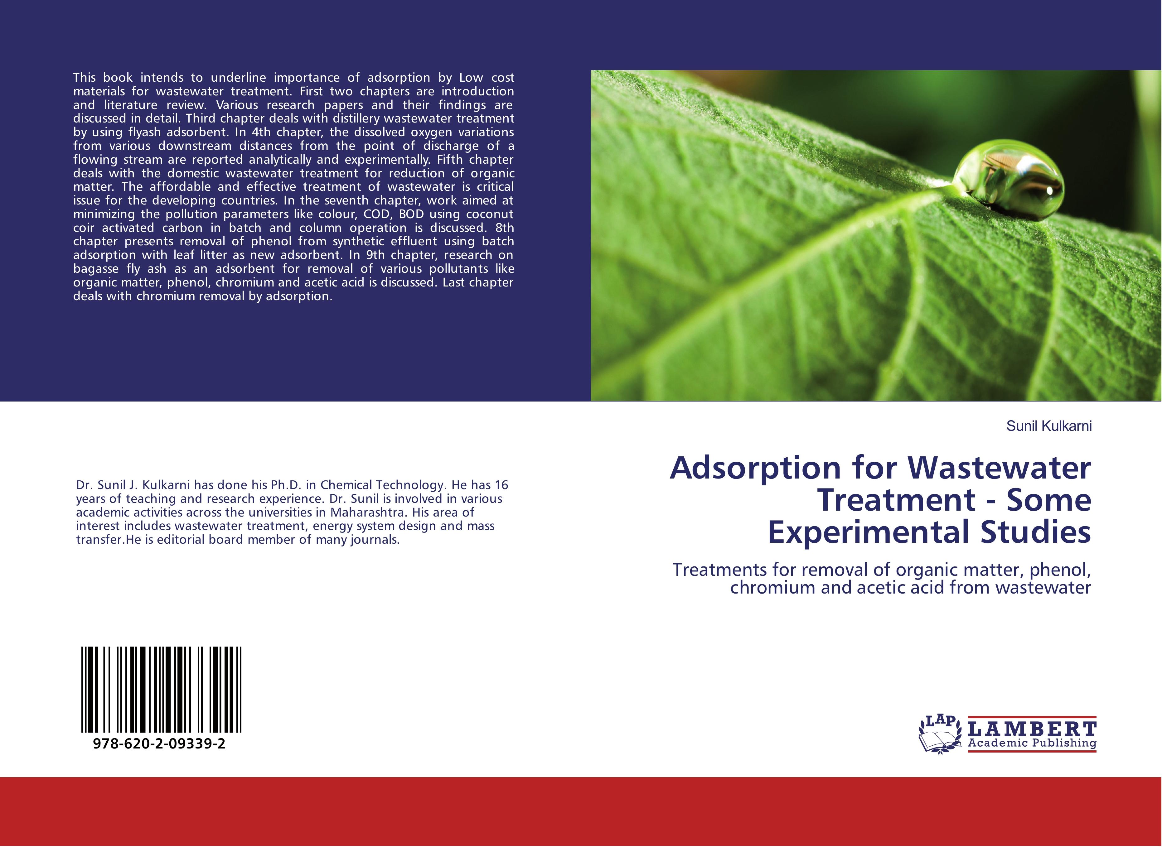 Vorderes Coverbild Adsorption for Wastewater Treatment - Some Experimental Studies