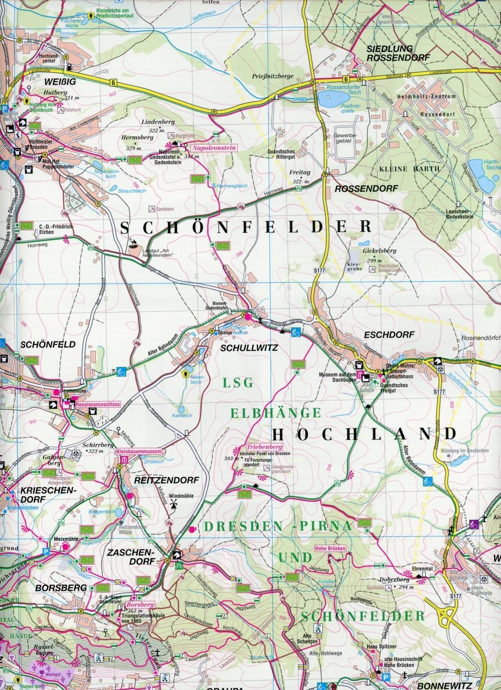 Beispielinhalt (Bild) Schönfelder Hochland zwischen Dresden und Stolpen 1 : 25 000