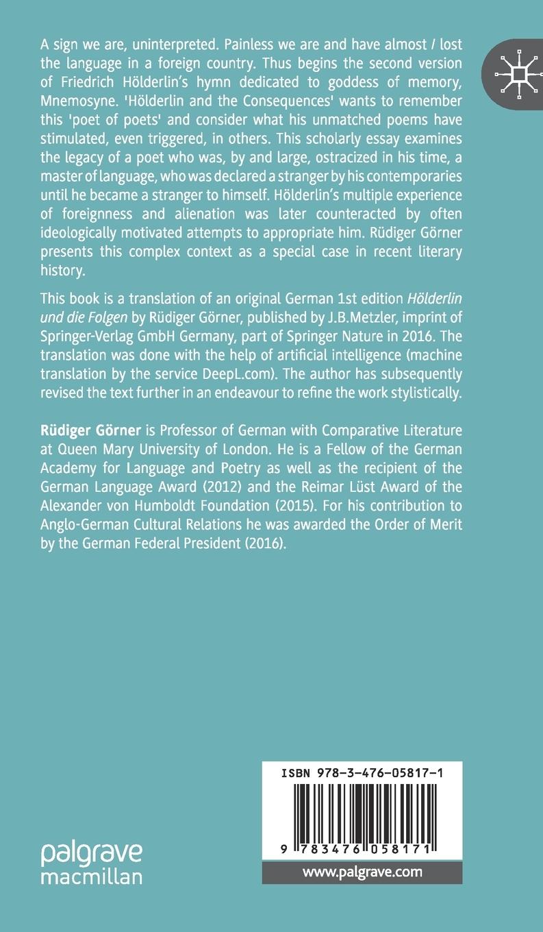 Rückseitencover Hölderlin and the Consequences