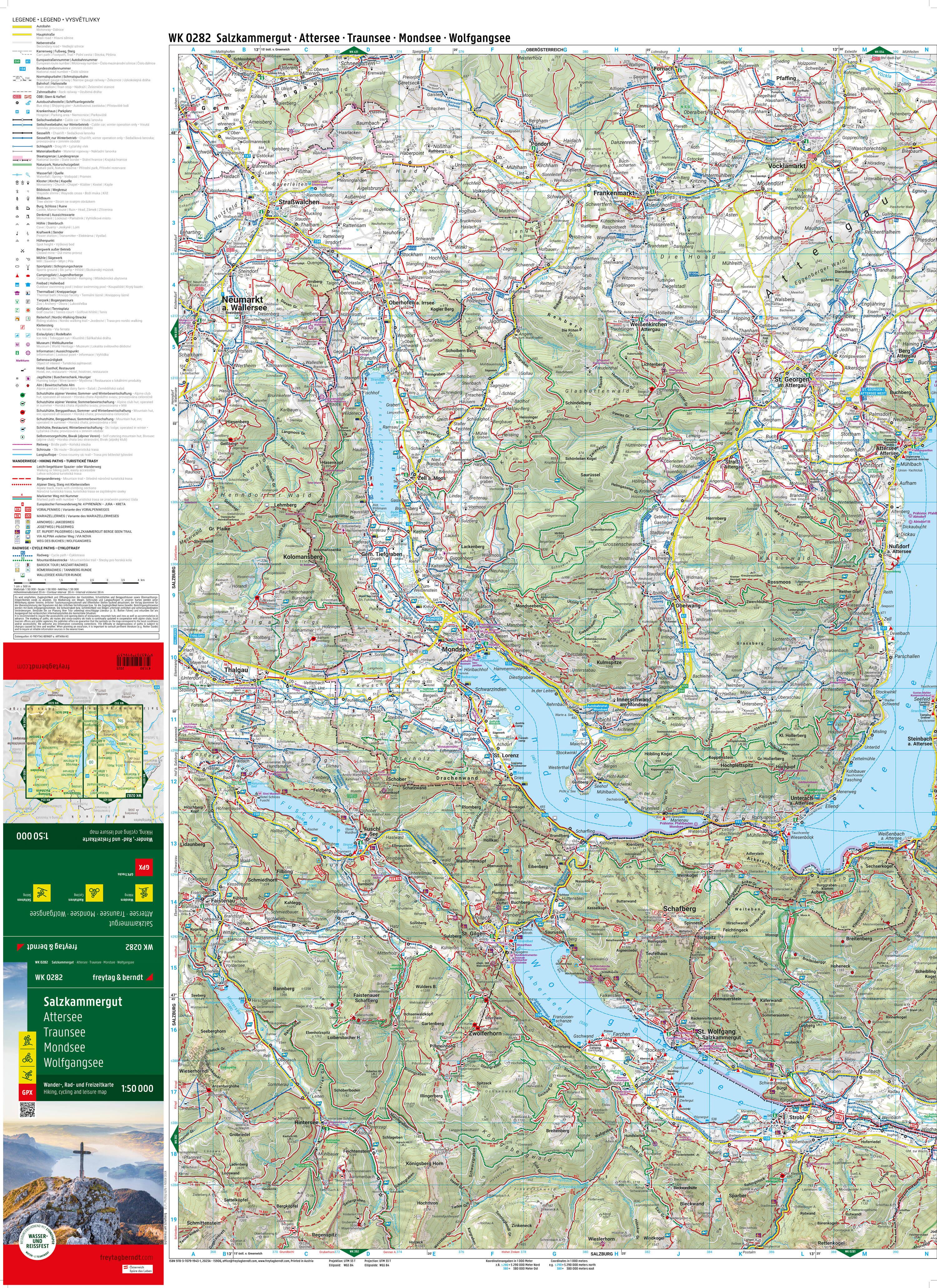 Beispielinhalt (Bild) Salzkammergut, Wander-, Rad- und Freizeitkarte 1:50.000, freytag & berndt, WK 0282