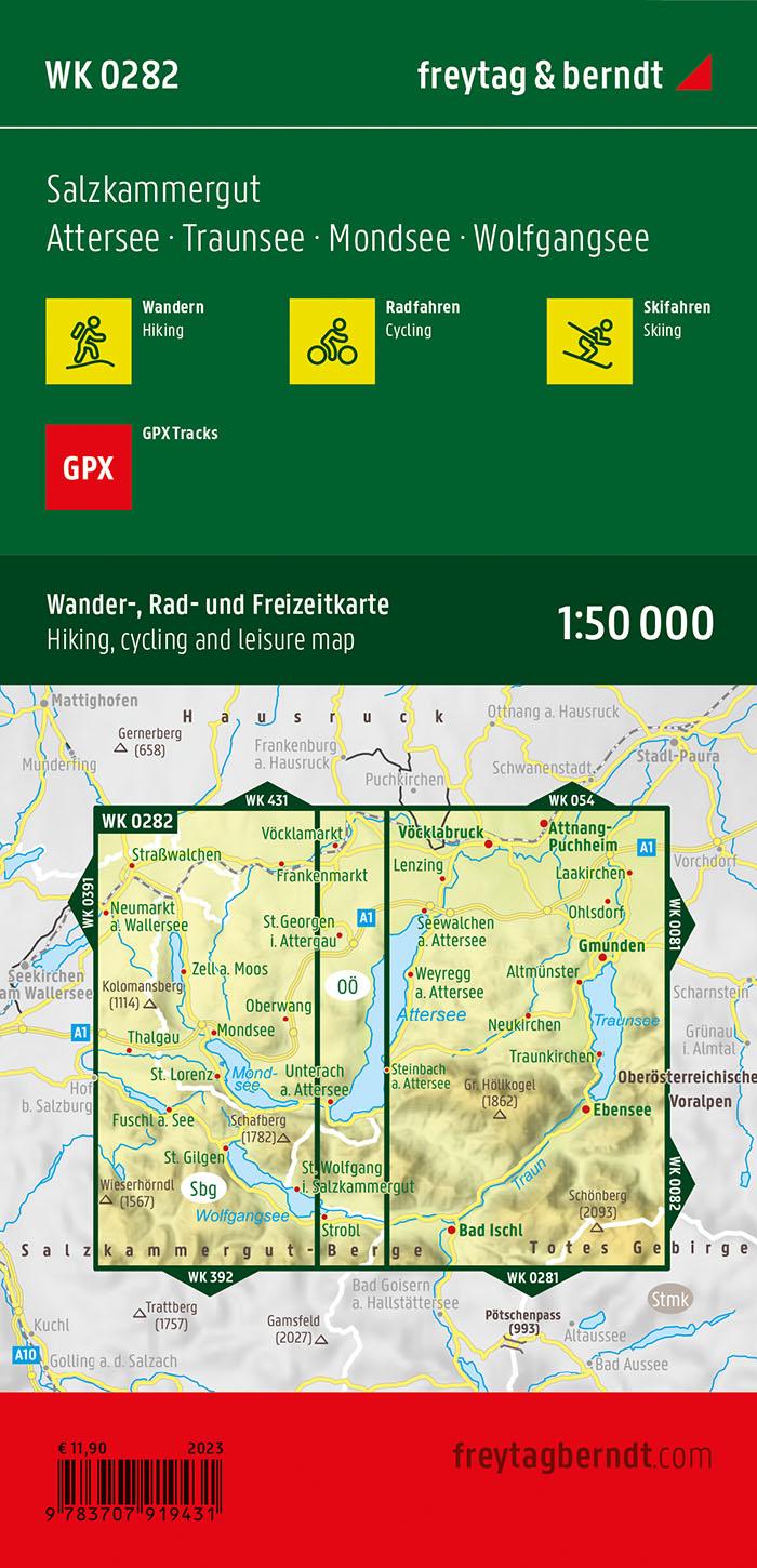 Rückseitencover Salzkammergut, Wander-, Rad- und Freizeitkarte 1:50.000, freytag & berndt, WK 0282