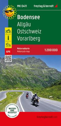 Vorderes Coverbild Bodensee, Motorradkarte 1:200.000, freytag & berndt