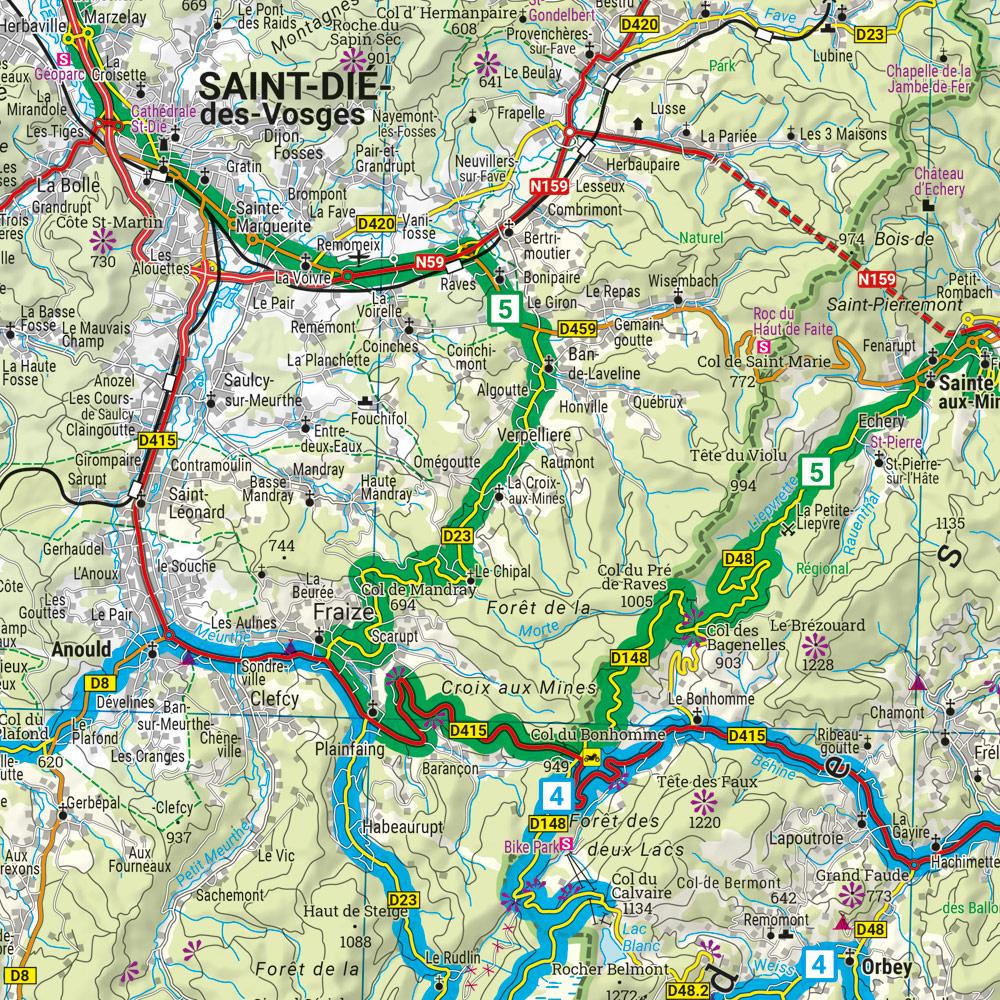 Beispielinhalt (Bild) Vogesen, Motorradkarte 1:200.000, freytag & berndt