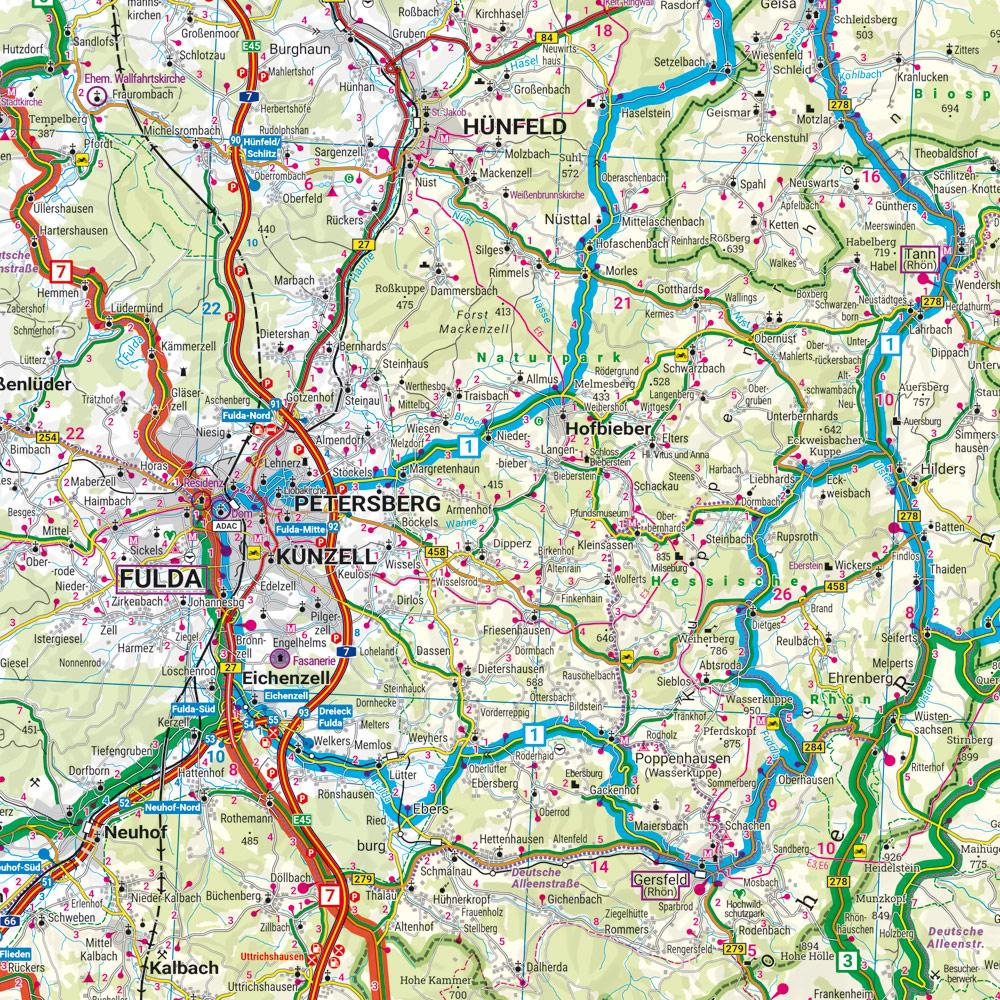 Beispielinhalt (Bild) Rhön, Motorradkarte 1:200.000, freytag & berndt