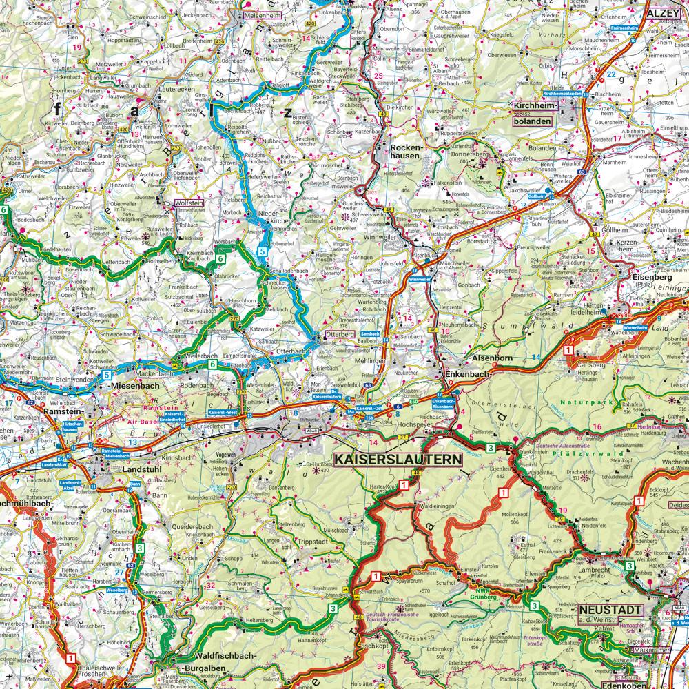Beispielinhalt (Bild) Hunsrück, Motorradkarte 1:200.000, freytag & berndt