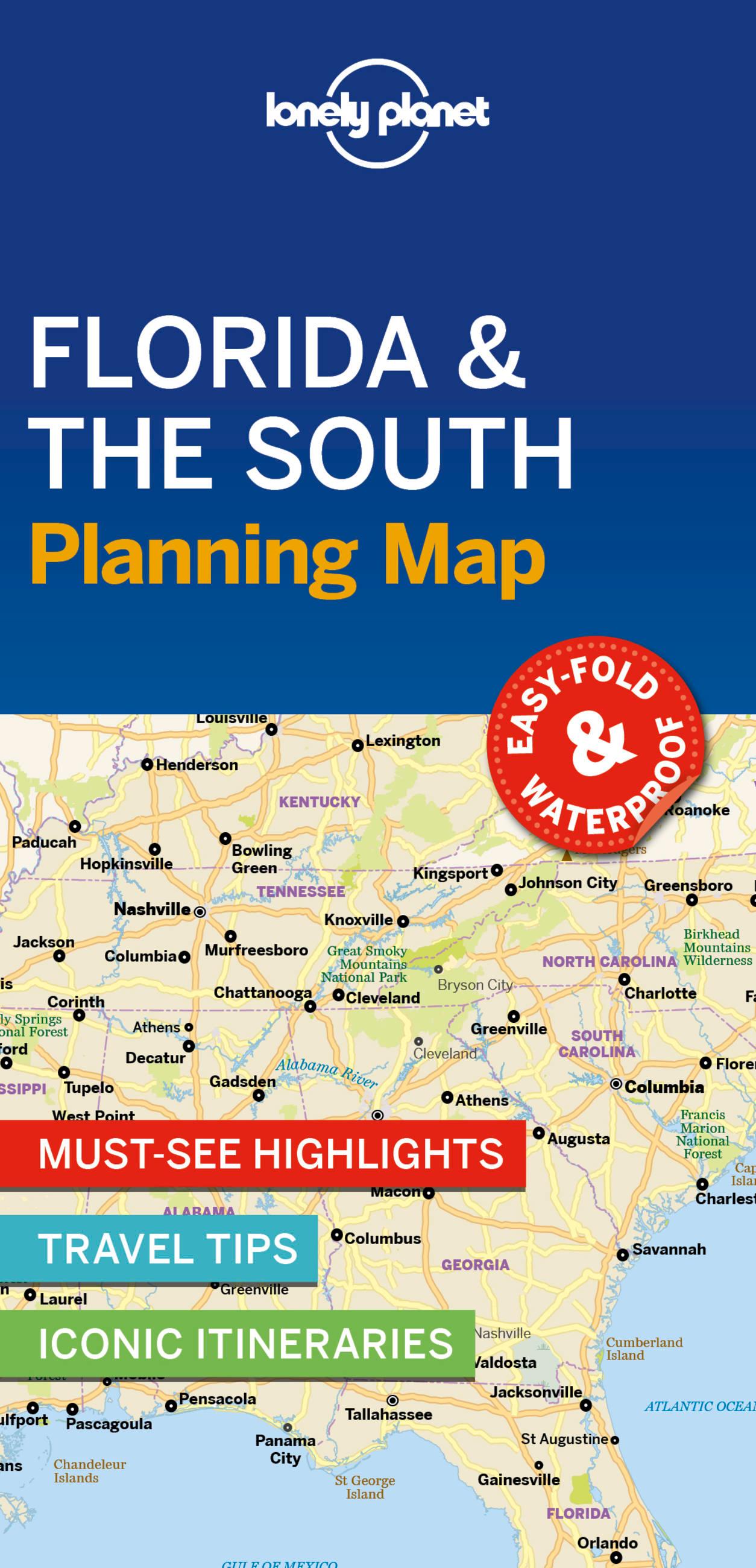 Vorderes Coverbild Lonely Planet Florida & the South Planning Map