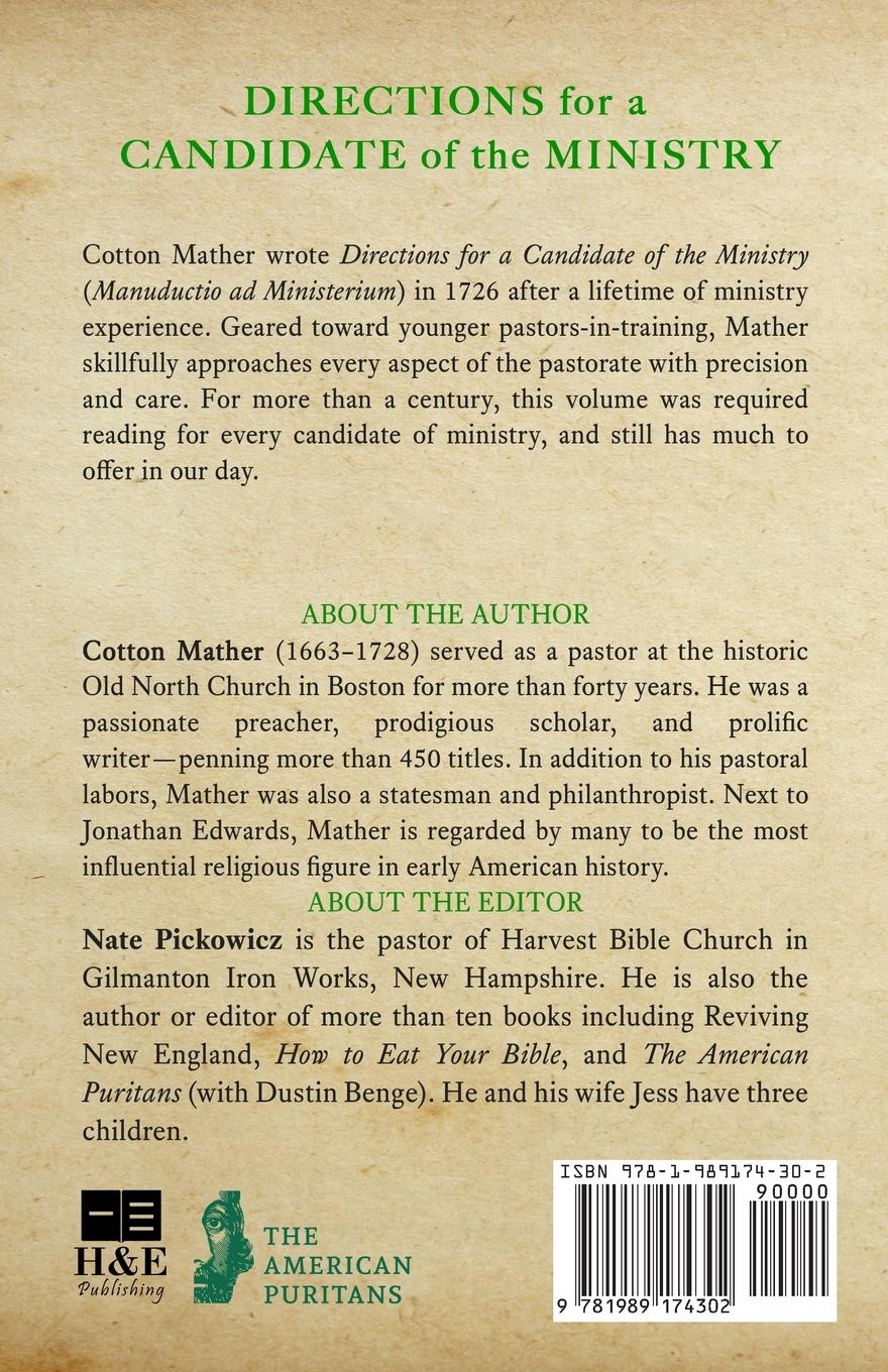 Rückseitencover Directions for a Candidate of the Ministry