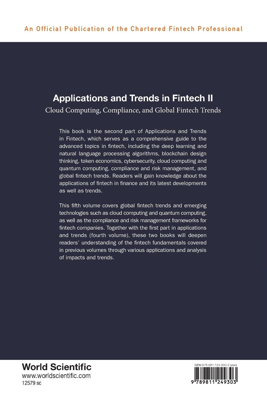 Rückseitencover APPLICATIONS AND TRENDS IN FINTECH II