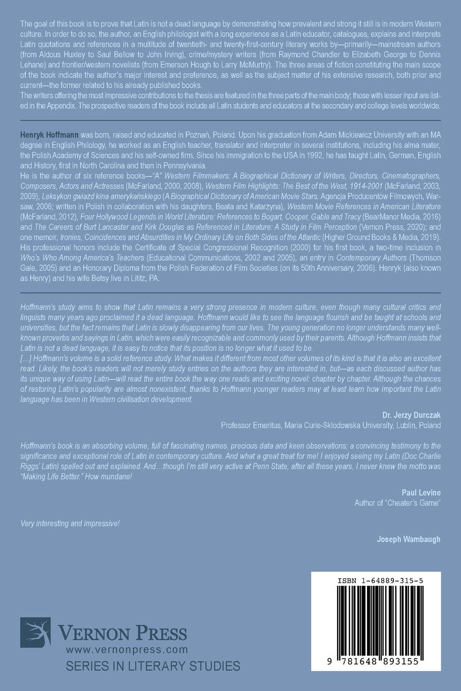 Rückseitencover Latin in Modern Fiction