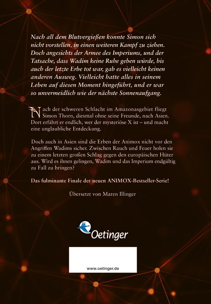 Rückseitencover Die Erben der Animox 5. Die Rache des Tigers