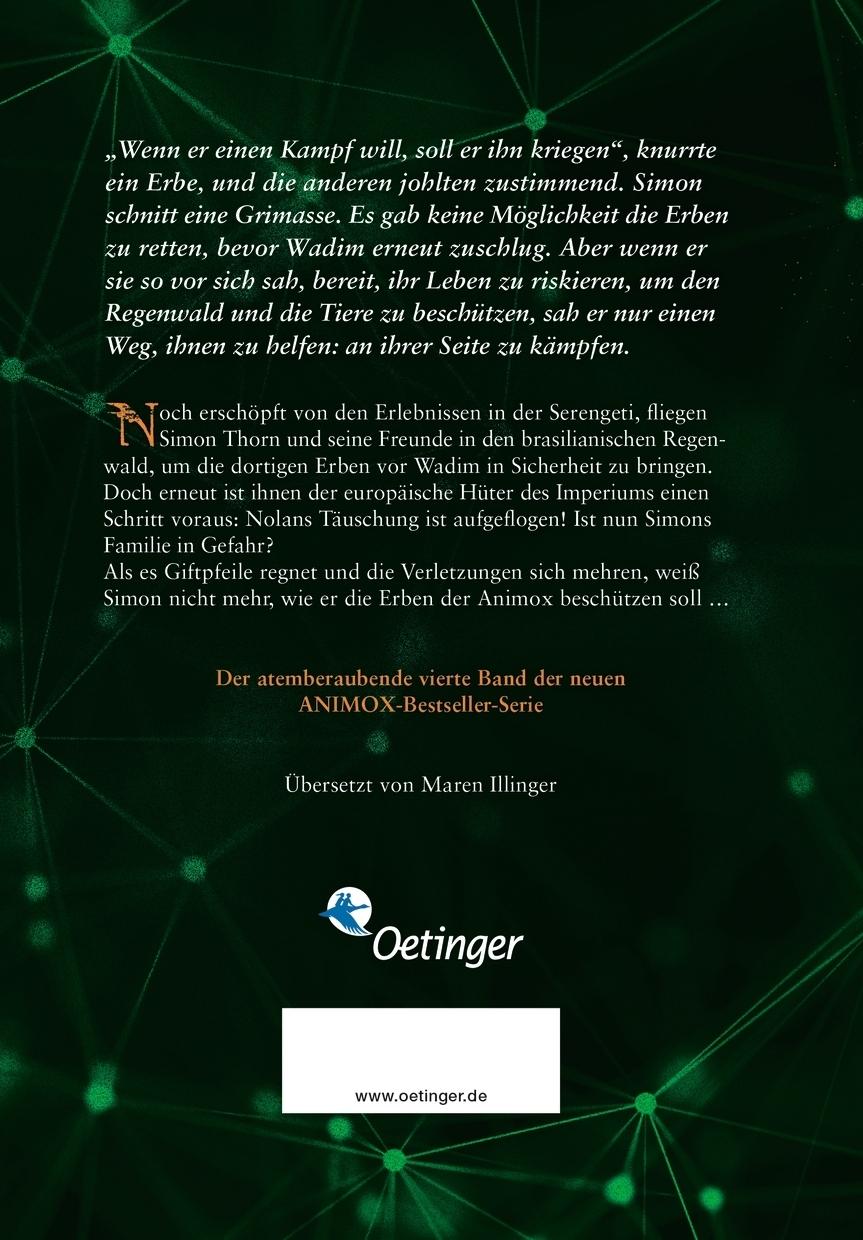 Rückseitencover Die Erben der Animox 4. Der Verrat des Kaimans