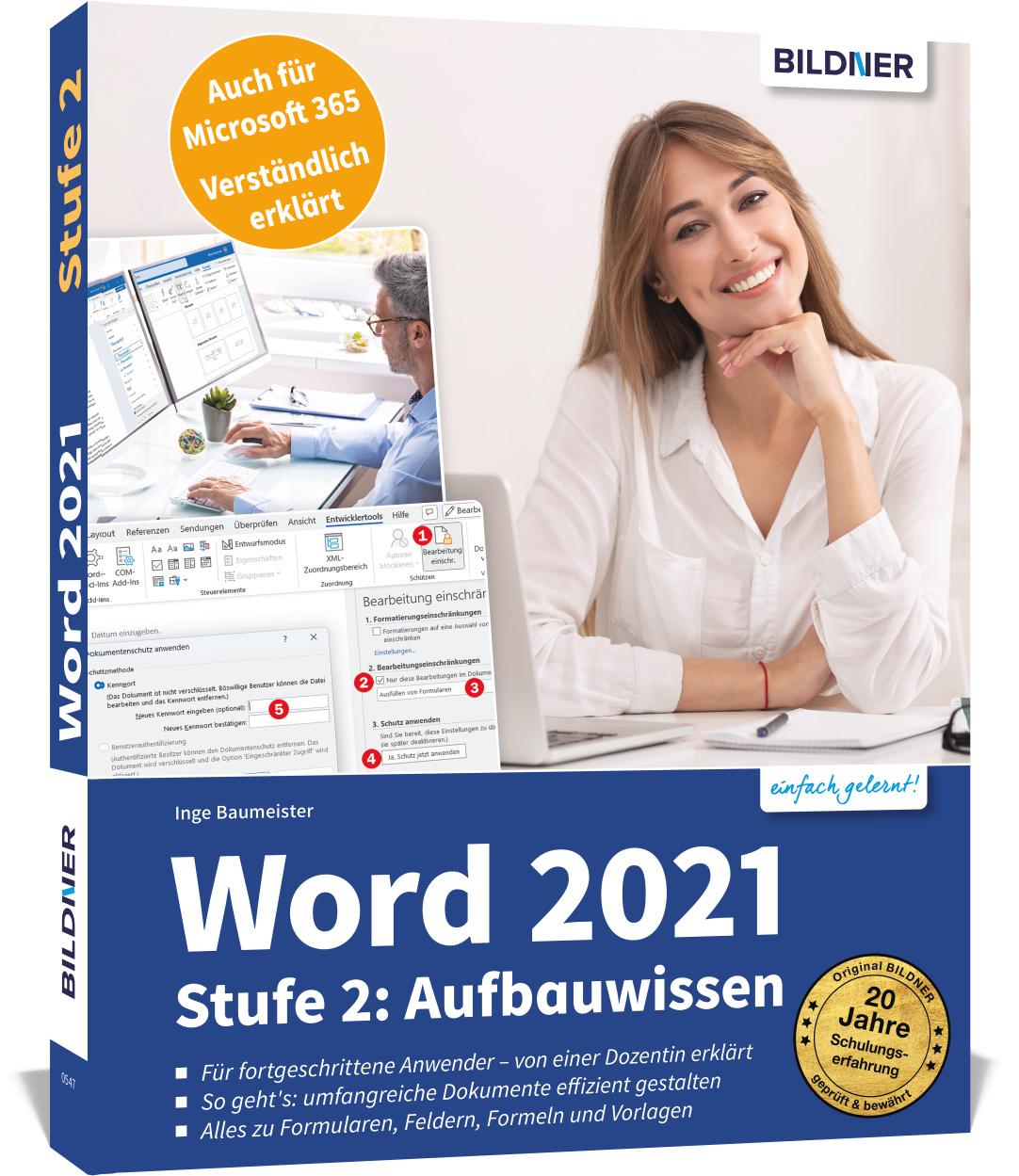 Vorderes Coverbild Word 2021 - Stufe 2: Aufbauwissen