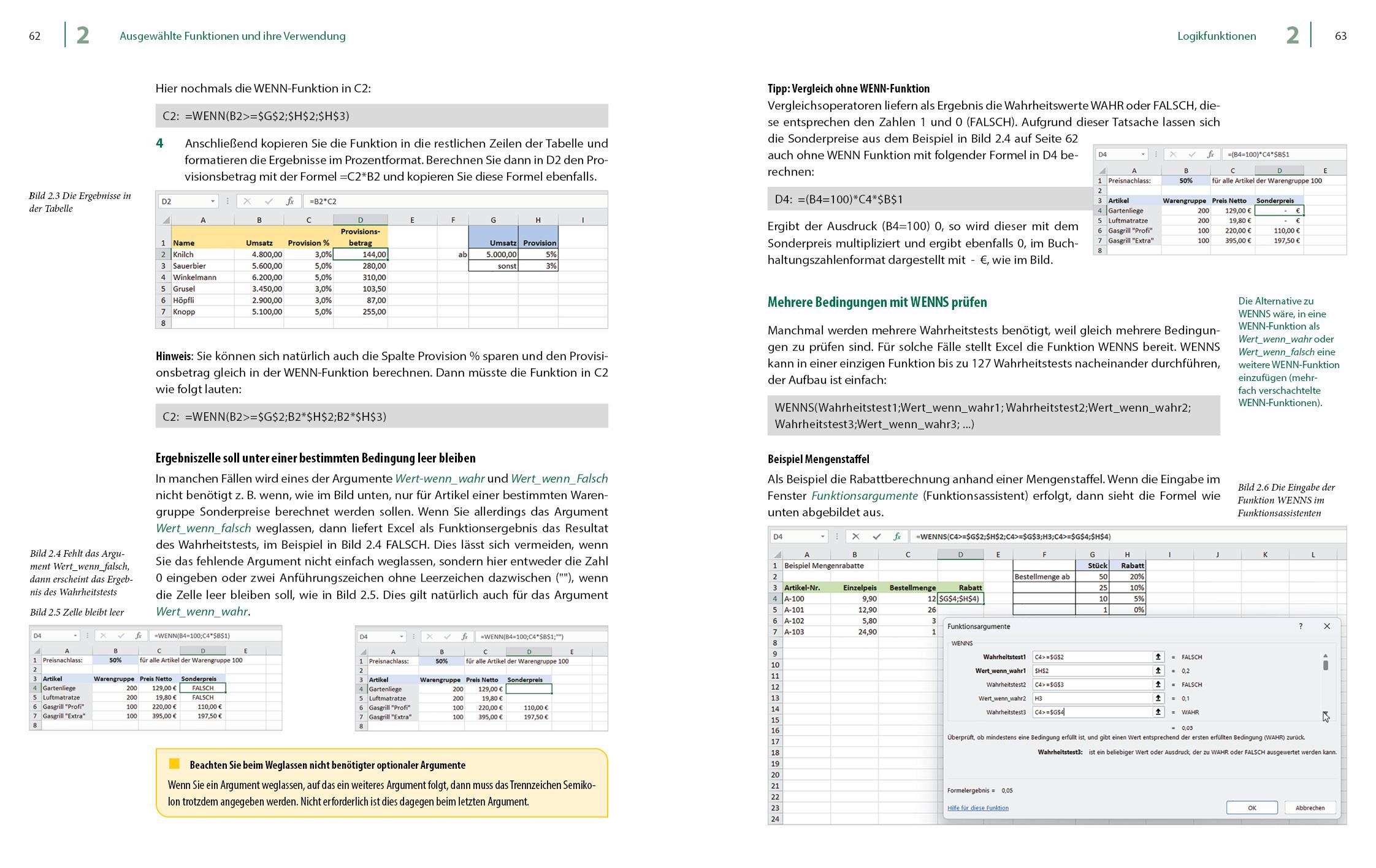 Beispielinhalt (Bild) Excel 2021 - Stufe 2: Aufbauwissen