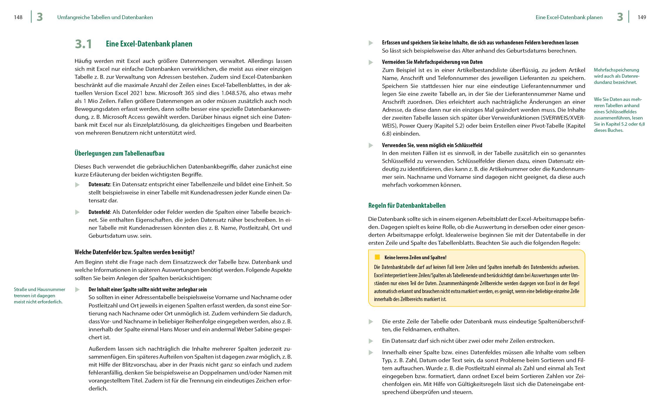 Beispielinhalt (Bild) Excel 2021 - Stufe 2: Aufbauwissen