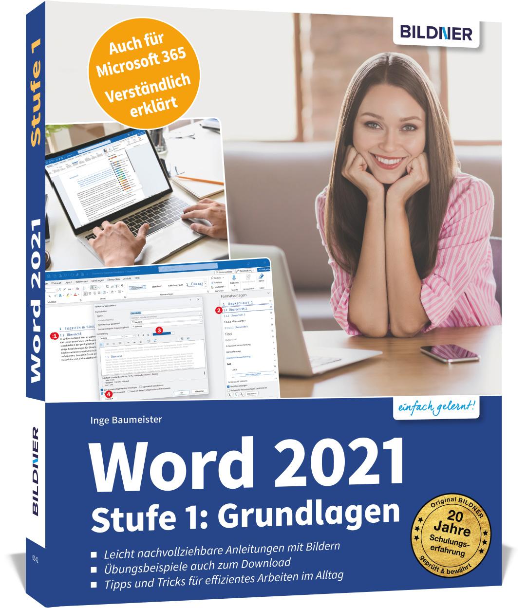 Vorderes Coverbild Word 2021 - Stufe 1: Grundlagen