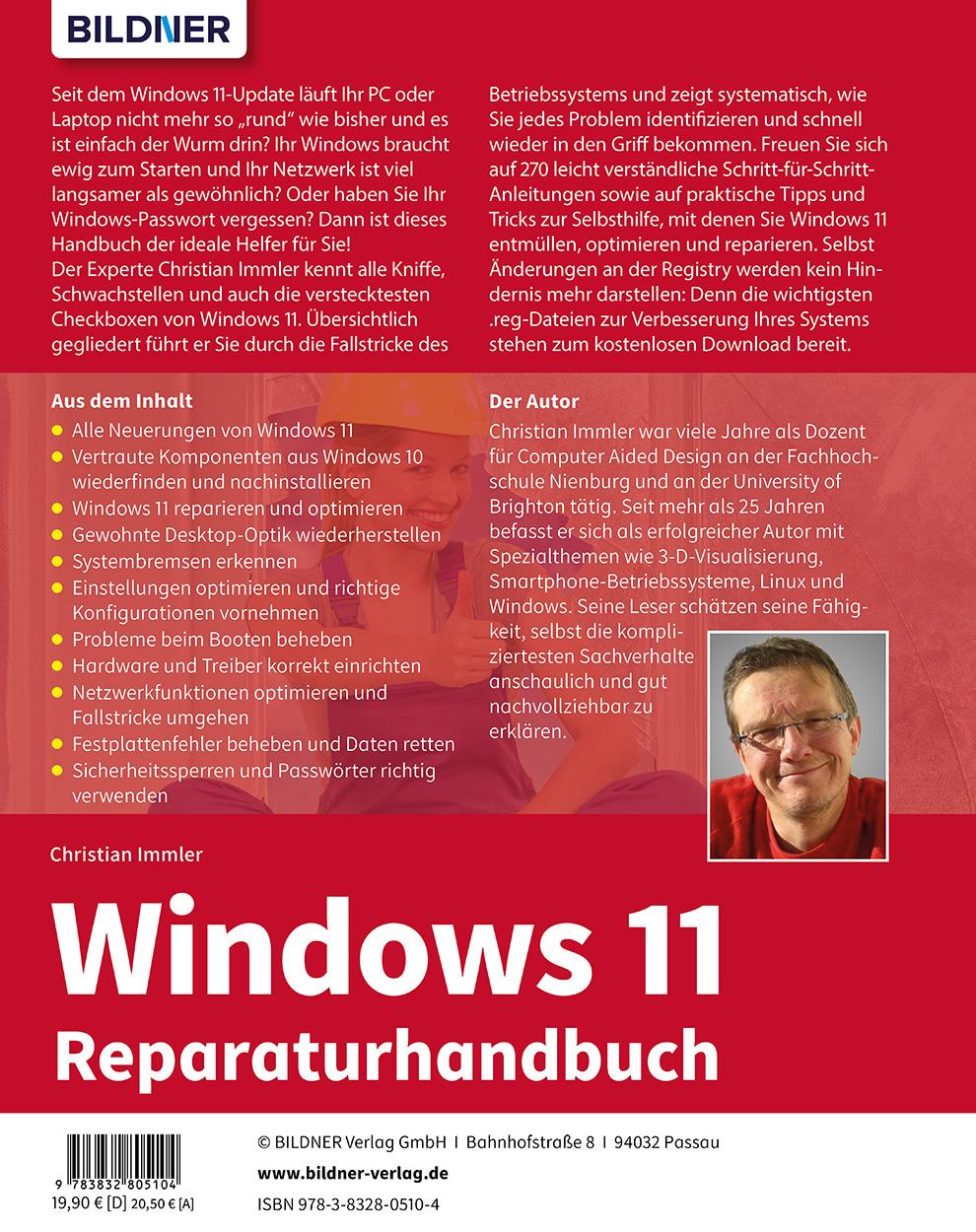 Rückseitencover Windows 11 Reparaturhandbuch