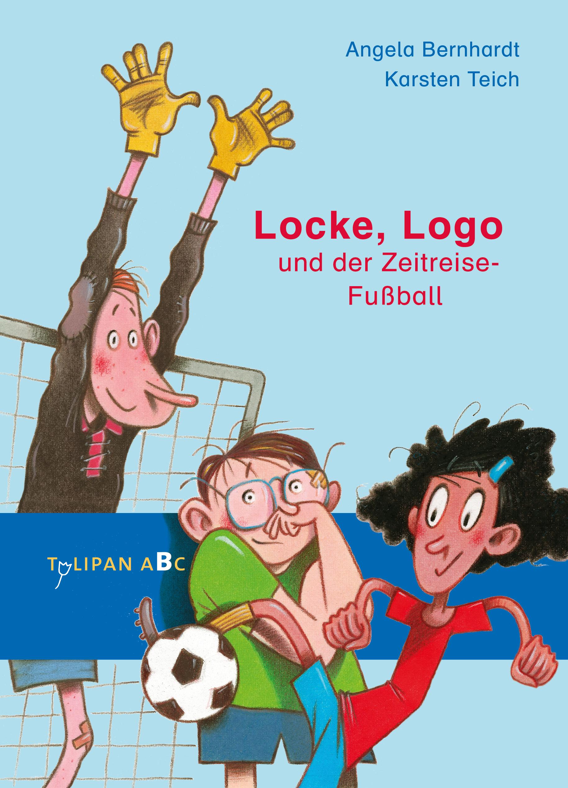 Vorderes Coverbild Locke, Logo und der Zeitreise-Fußball