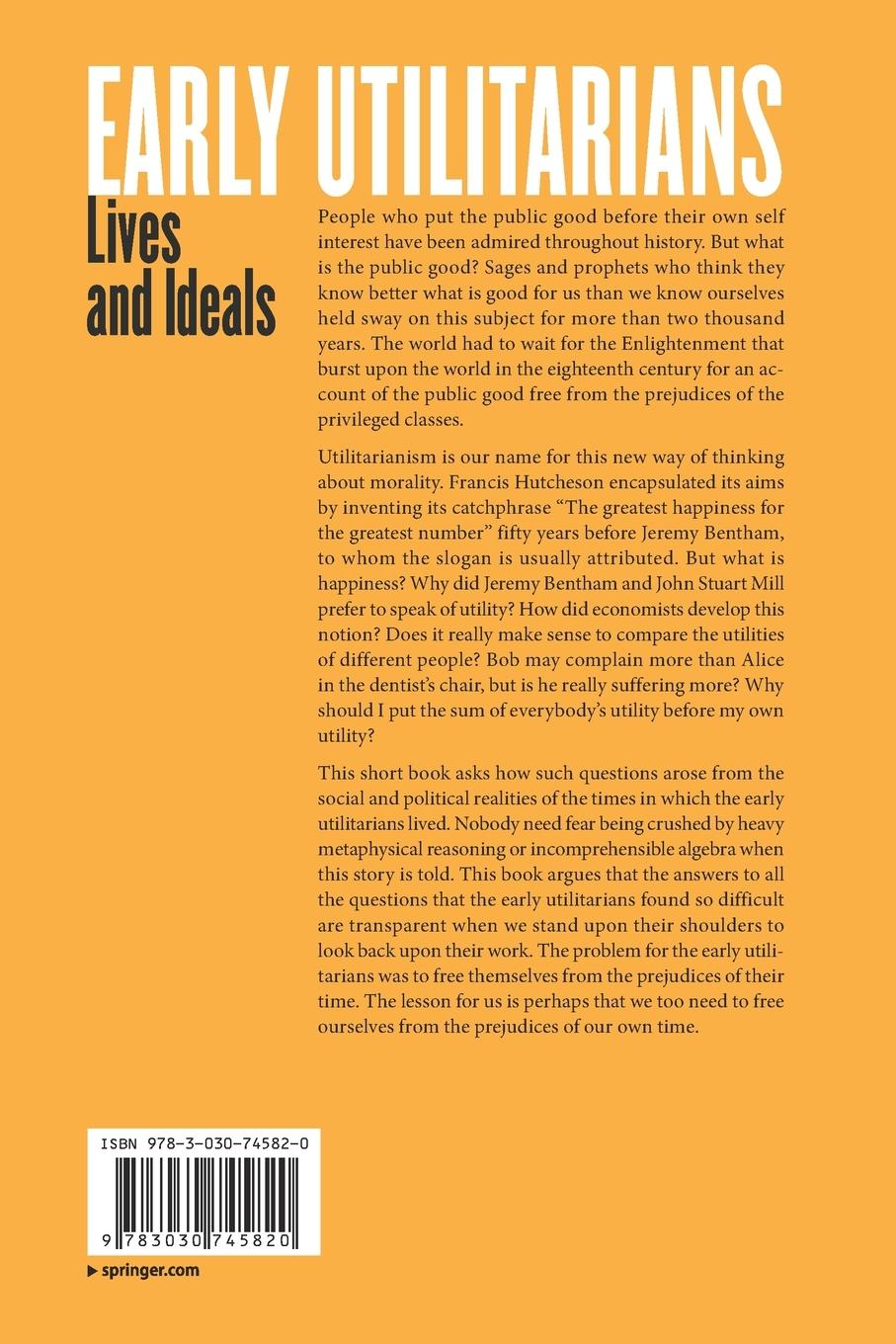 Rückseitencover Early Utilitarians