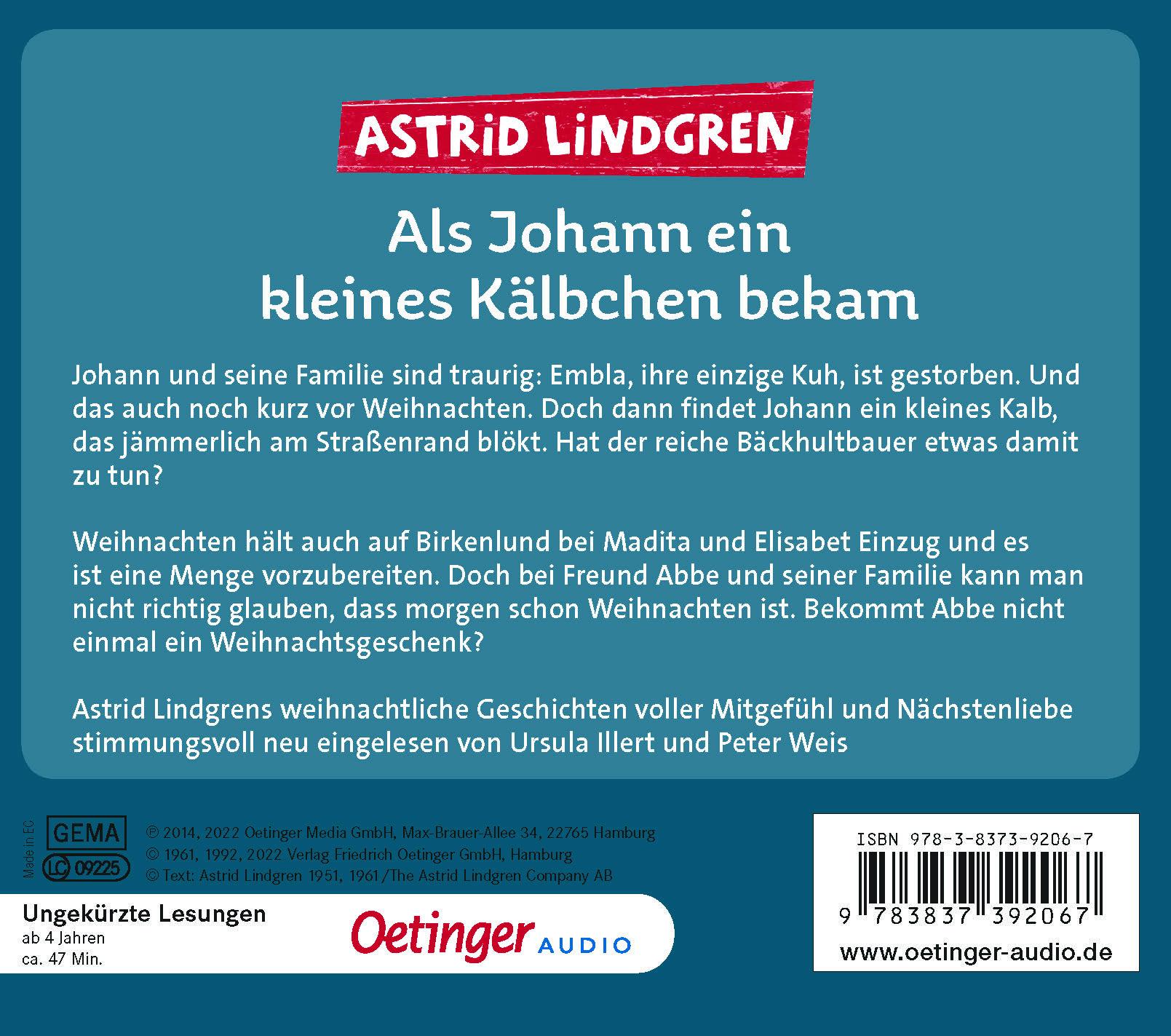 Rückseitencover Als Johann ein kleines Kälbchen bekam