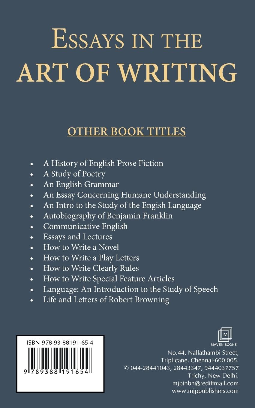 Rückseitencover Essays in THE ART OF WRITING