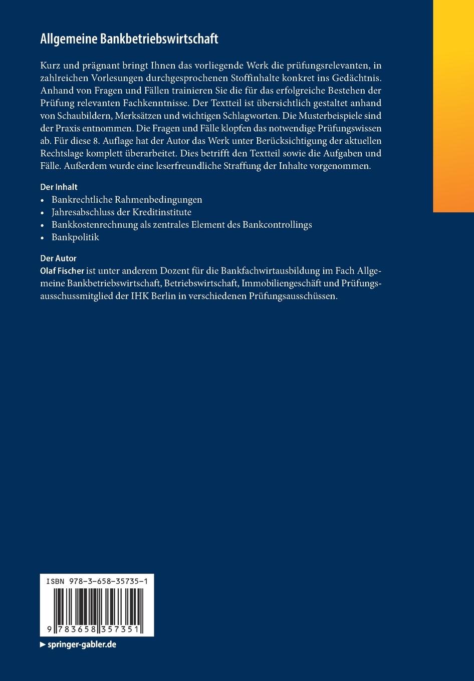 Rückseitencover Allgemeine Bankbetriebswirtschaft