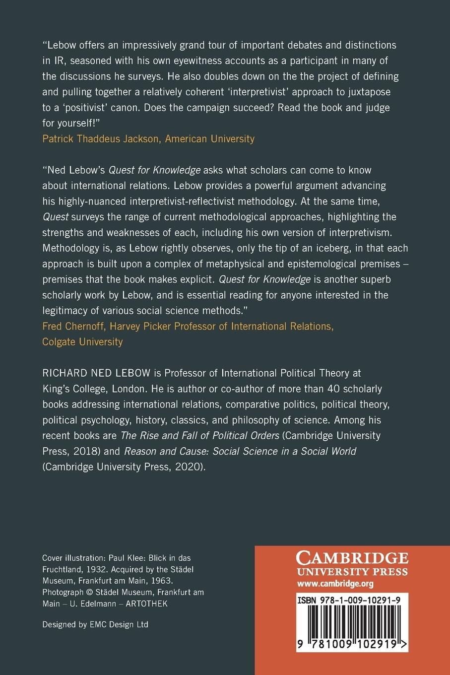 Rückseitencover The Quest for Knowledge in International Relations