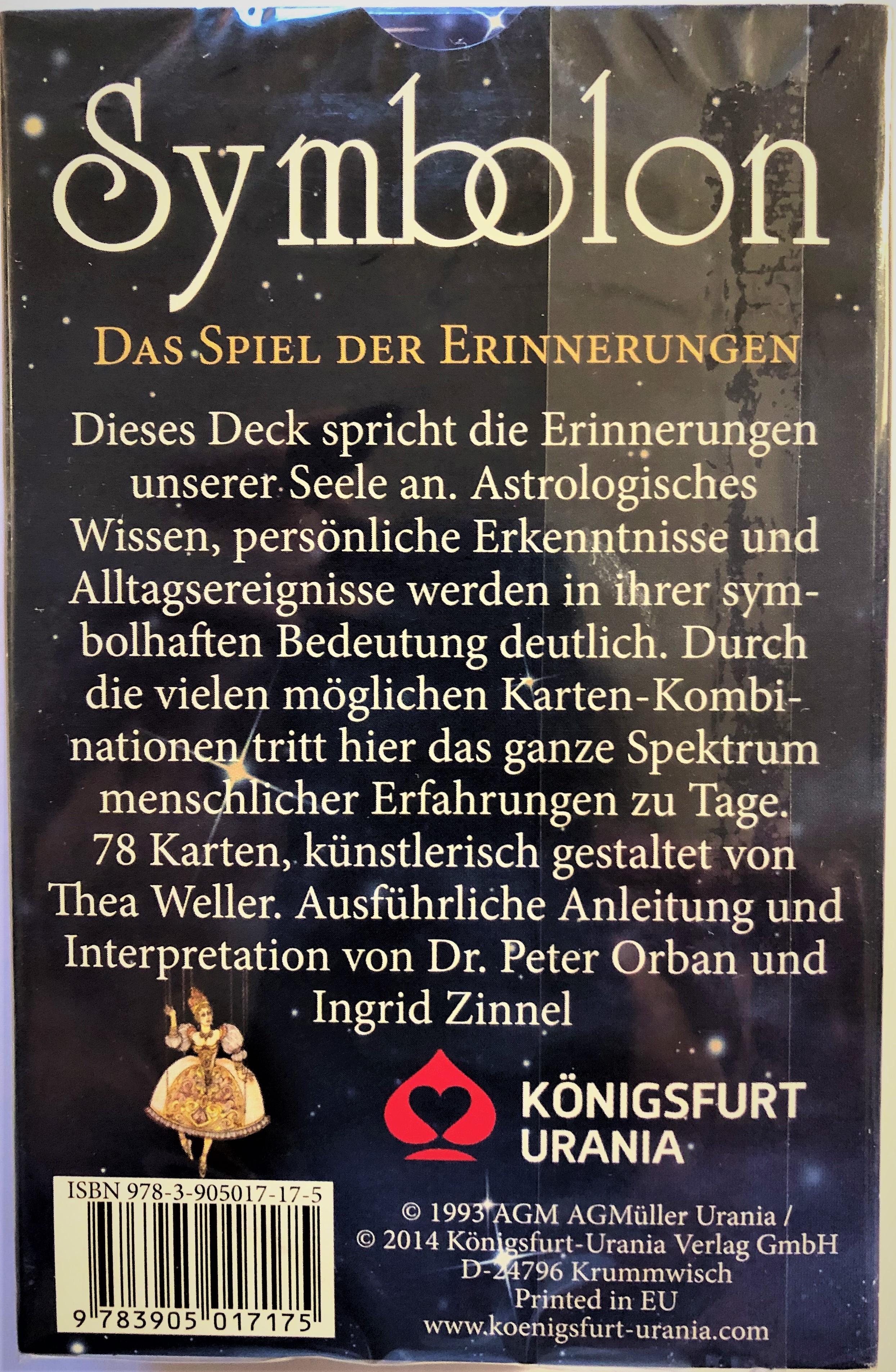 Rückseitencover Symbolon. 78 farbige Karten