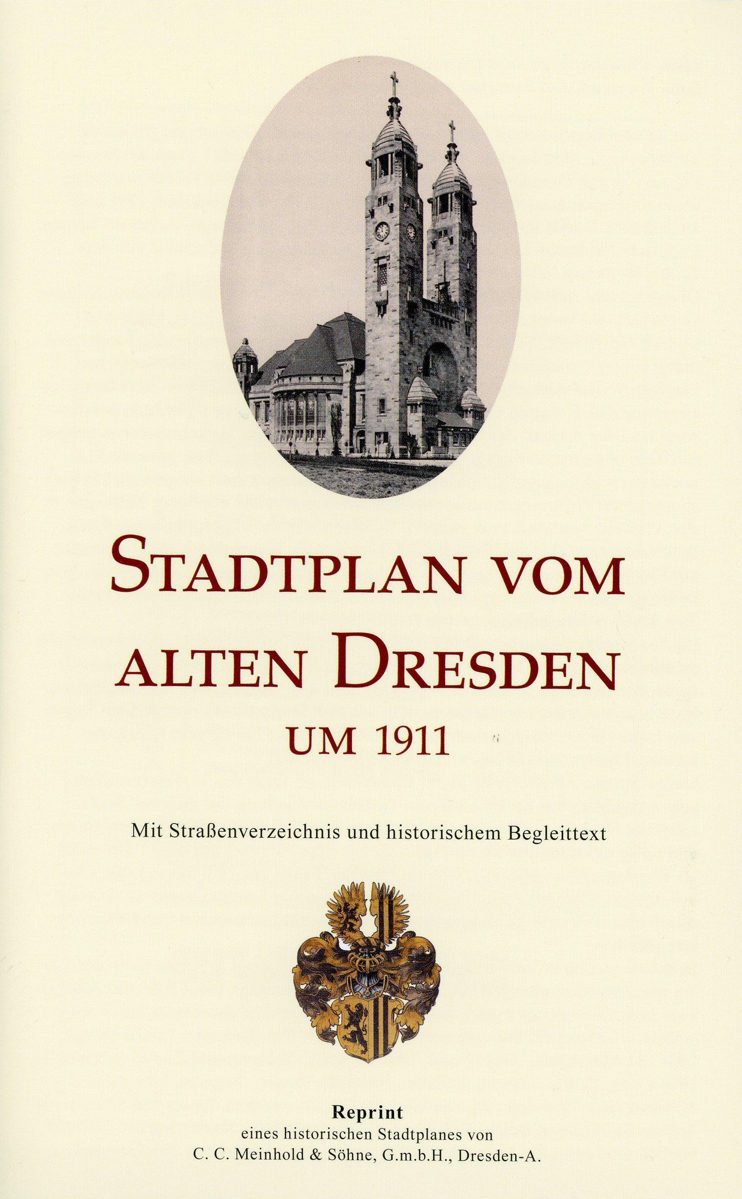 Vorderes Coverbild Stadtplan vom alten Dresden um 1911 (1 : 15.000)