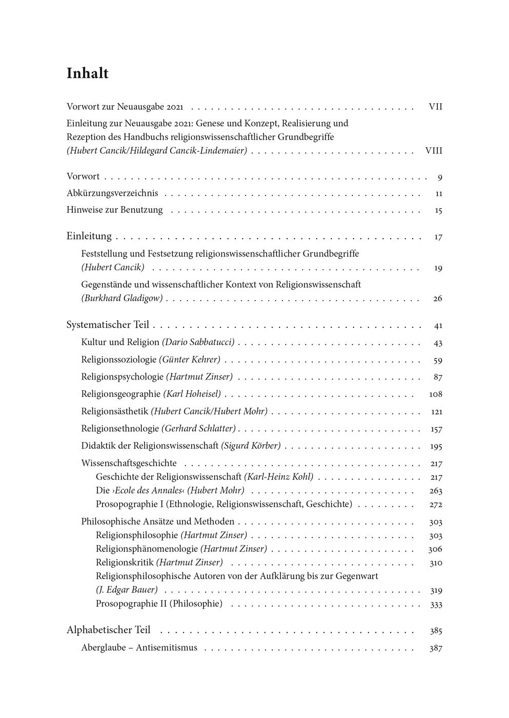 Beispielinhalt (Bild) Handbuch religionswissenschaftlicher Grundbegriffe (HrwG). 5 Bände