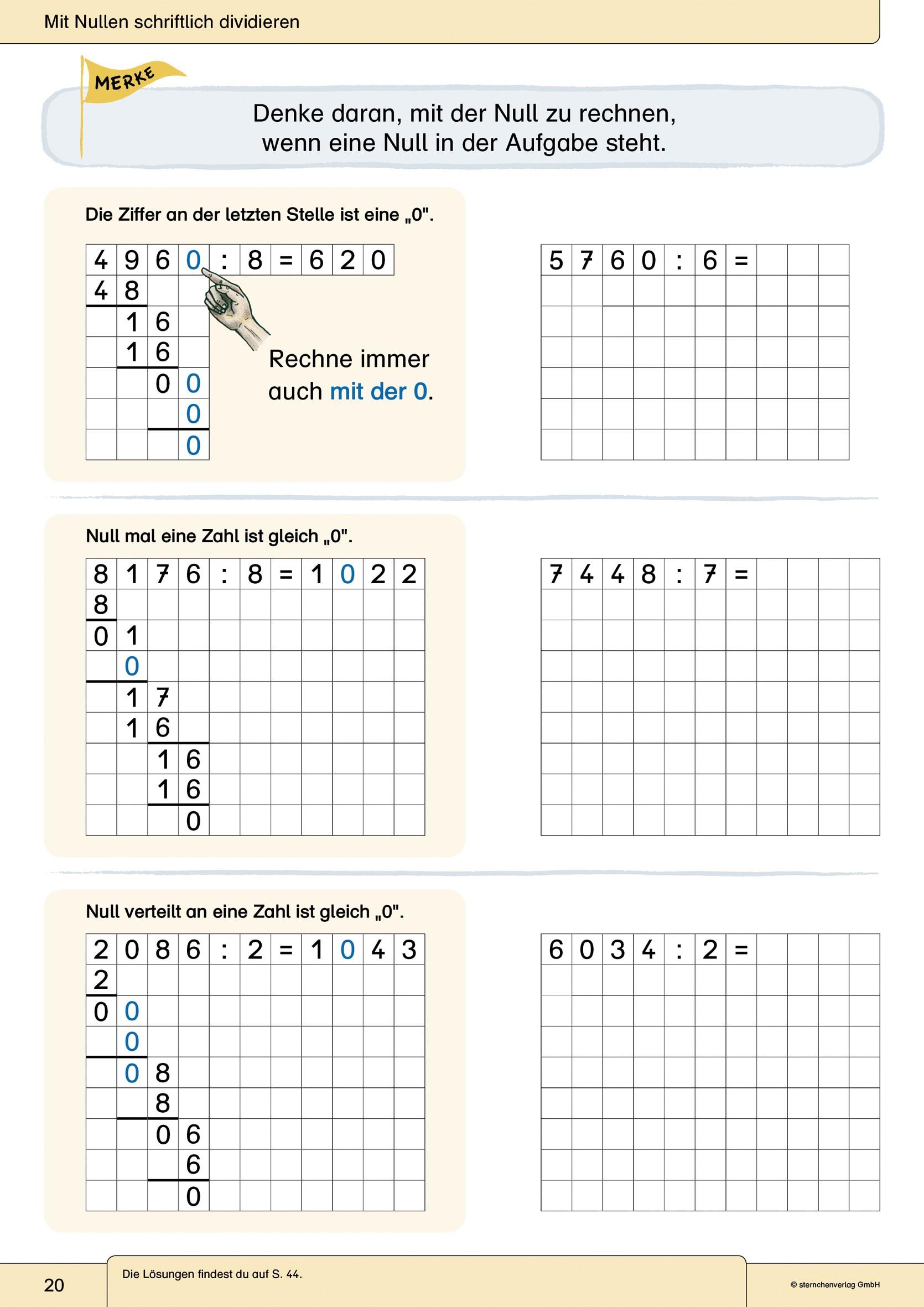 Beispielinhalt (Bild) Ich kann schriftlich multiplizieren und dividieren - 2 Arbeitshefte im Set