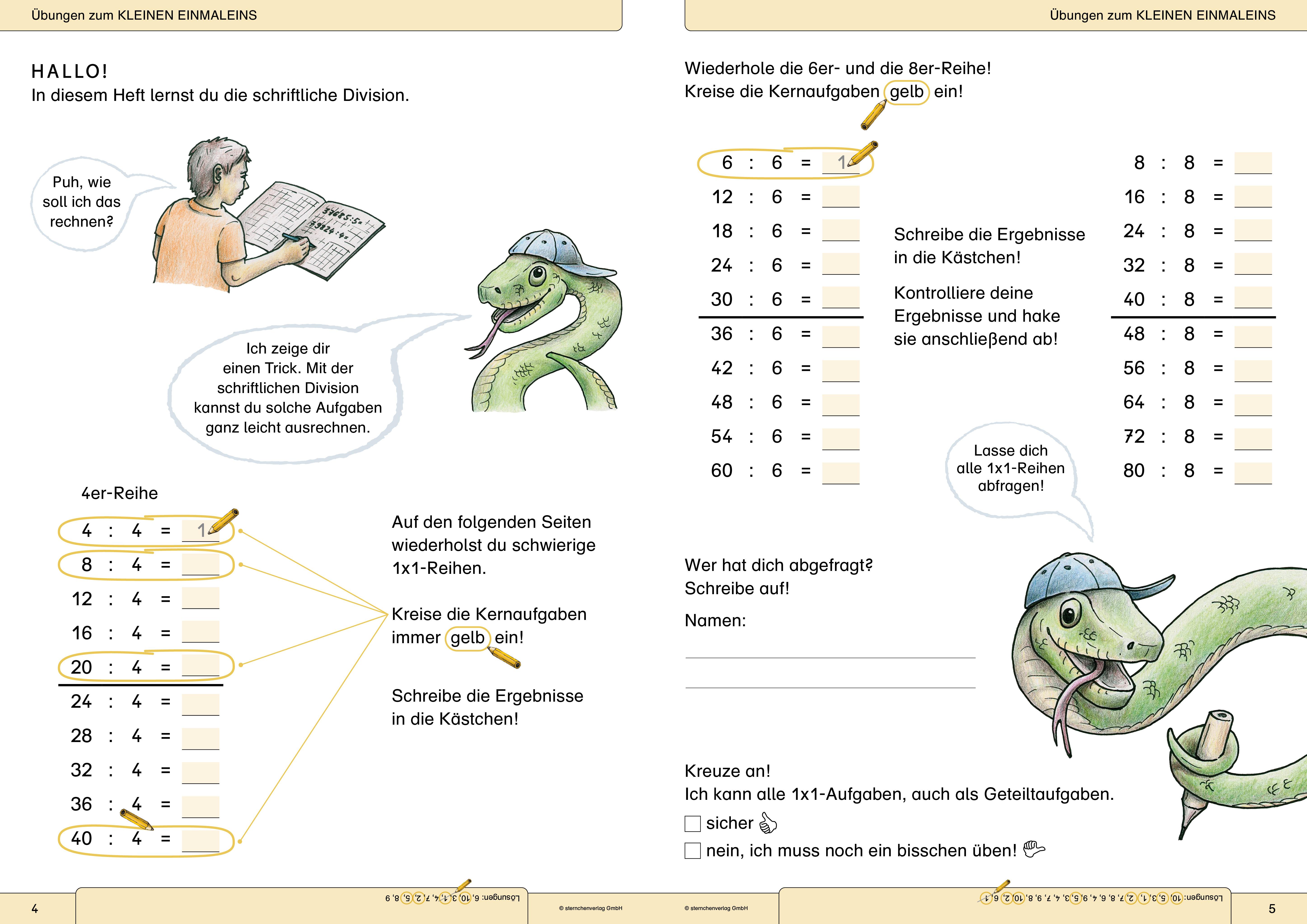 Beispielinhalt (Bild) Ich kann schriftlich addieren, subtrahieren, multiplizieren und dividieren im Set