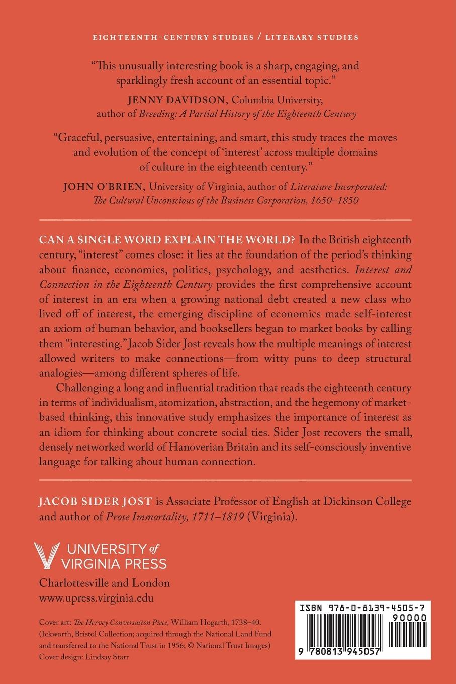Rückseitencover Interest and Connection in the Eighteenth Century