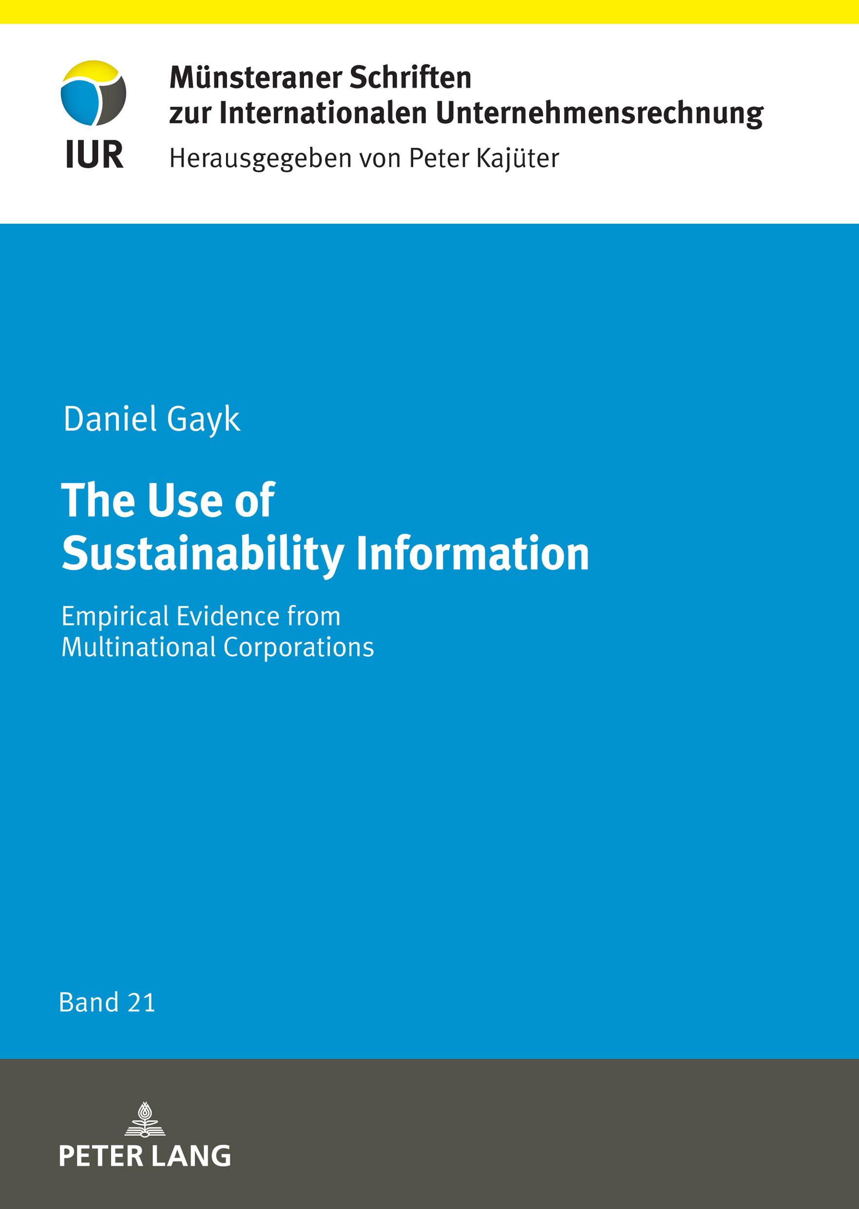 Vorderes Coverbild The Use of Sustainability Information