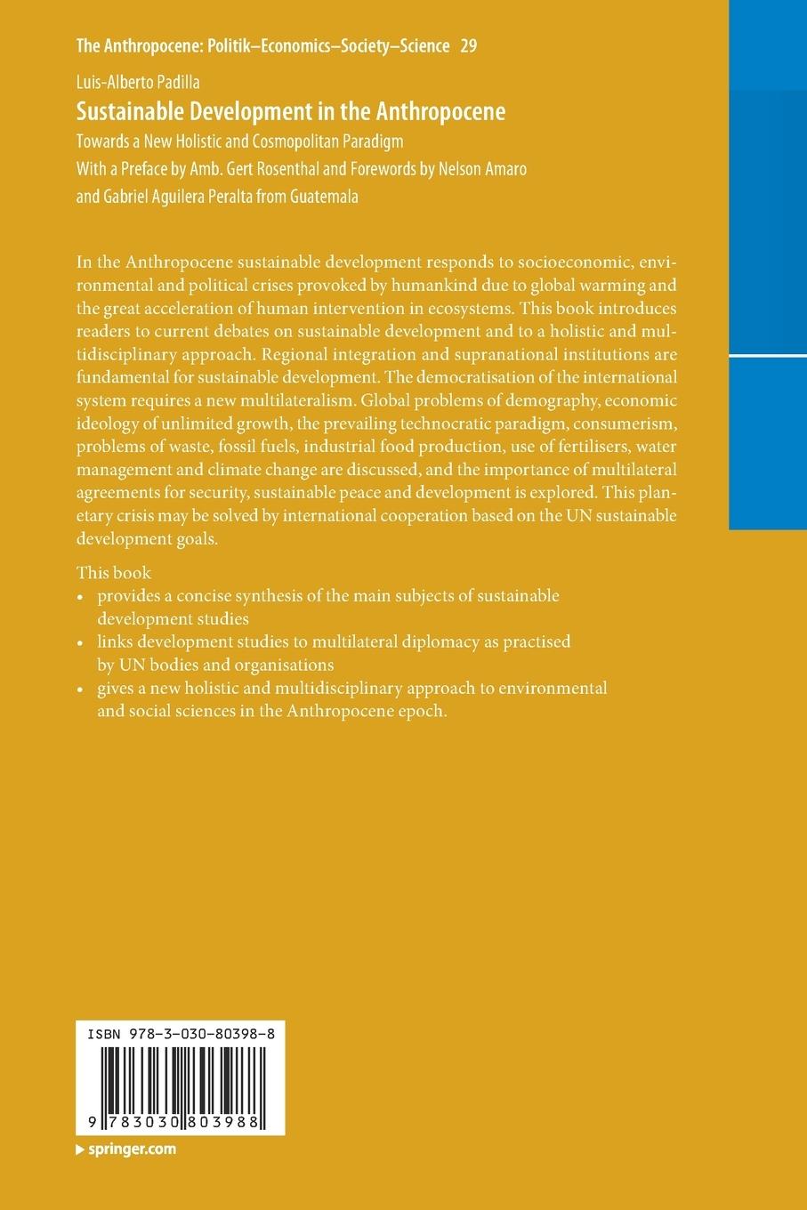 Rückseitencover Sustainable Development in the Anthropocene
