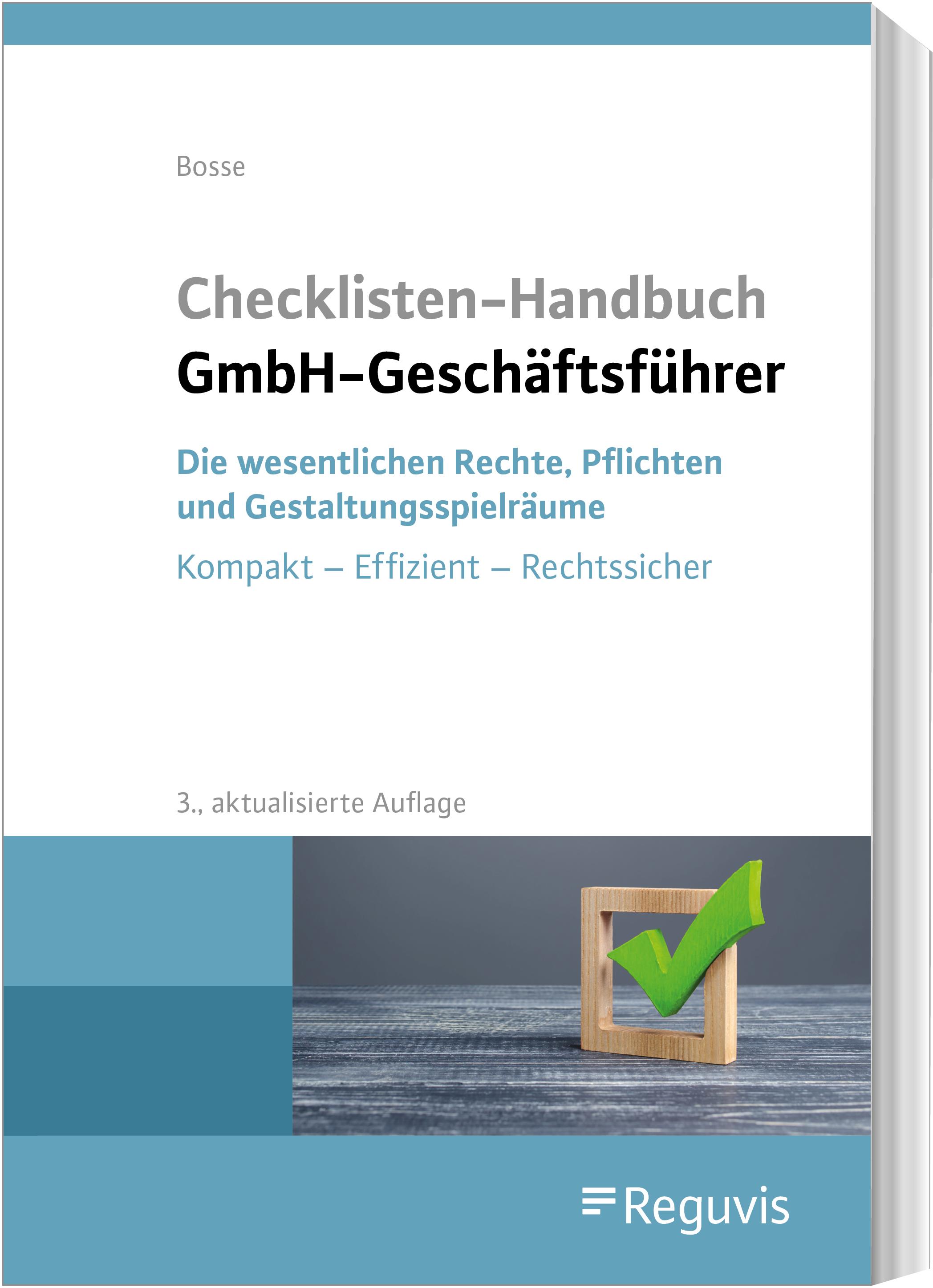 Vorderes Coverbild Checklisten Handbuch GmbH-Geschäftsführer