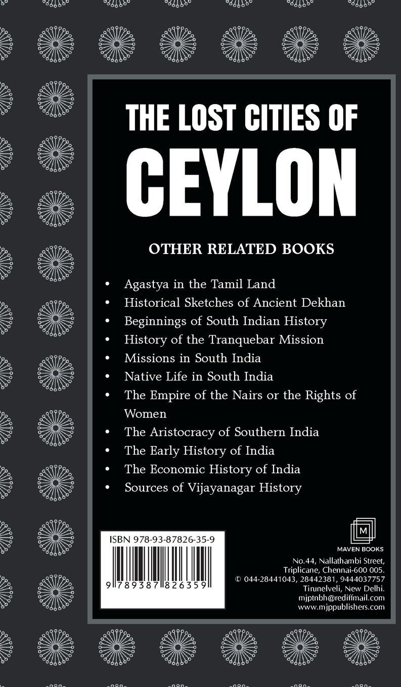 Rückseitencover THE LOST CITIES OF CEYLON