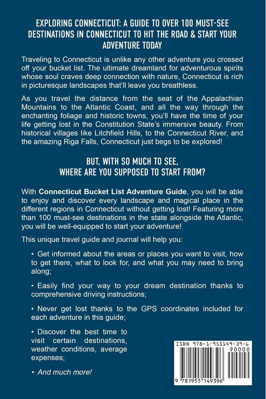 Rückseitencover Connecticut Bucket List Adventure Guide