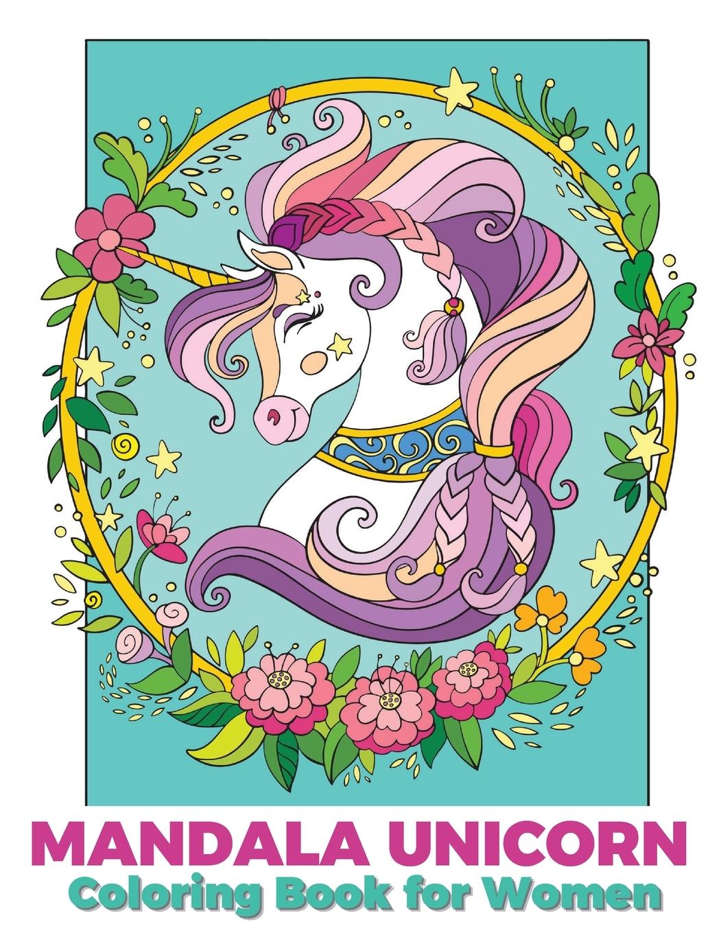 Vorderes Coverbild Mandala unicorn coloring book for women