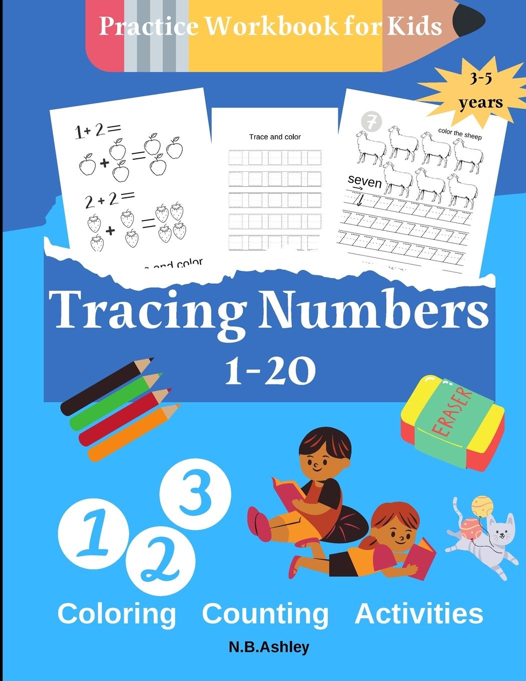 Vorderes Coverbild Tracing numbers 1-20, Practice Workbook for Kids