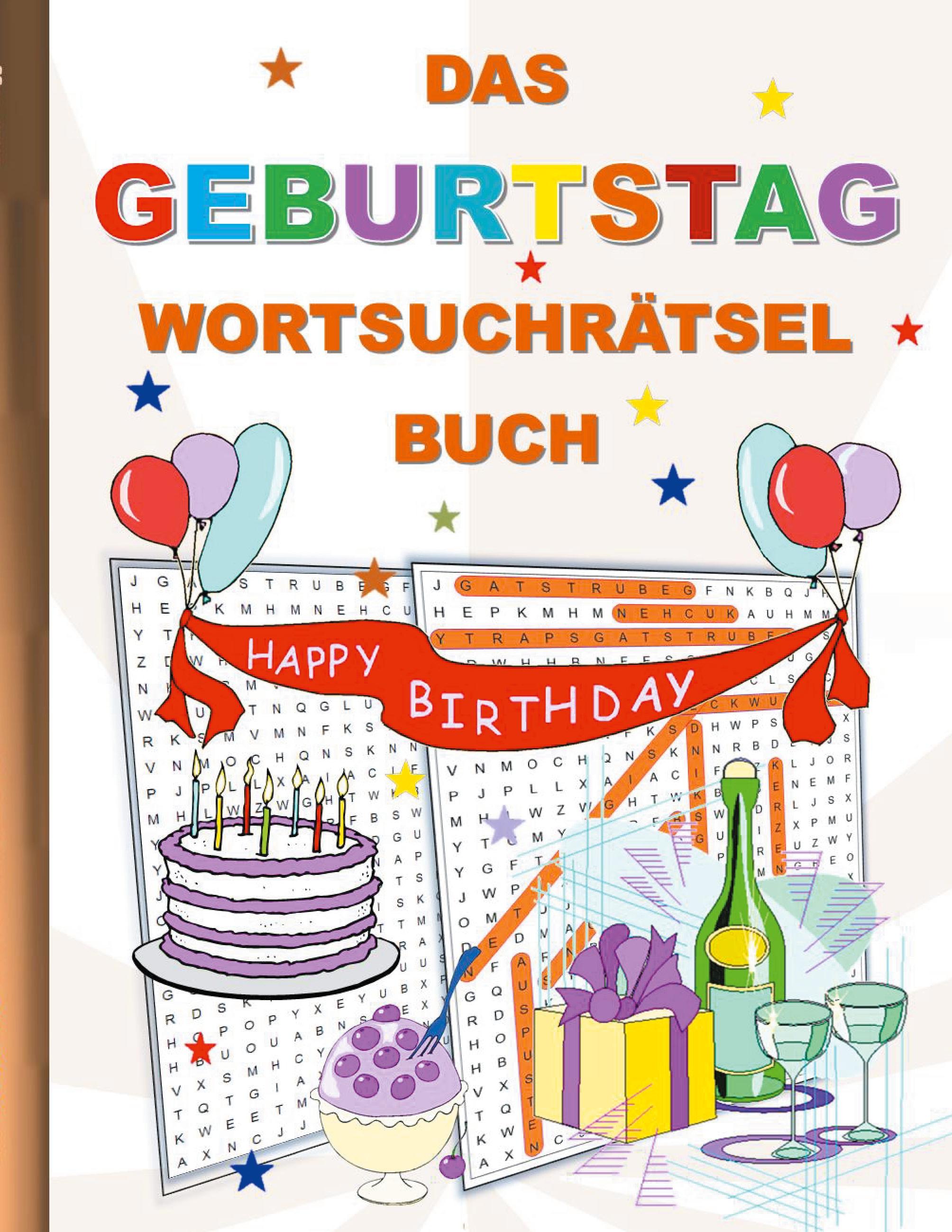 Vorderes Coverbild DAS GEBURTSTAG WORTSUCHRÄTSEL BUCH