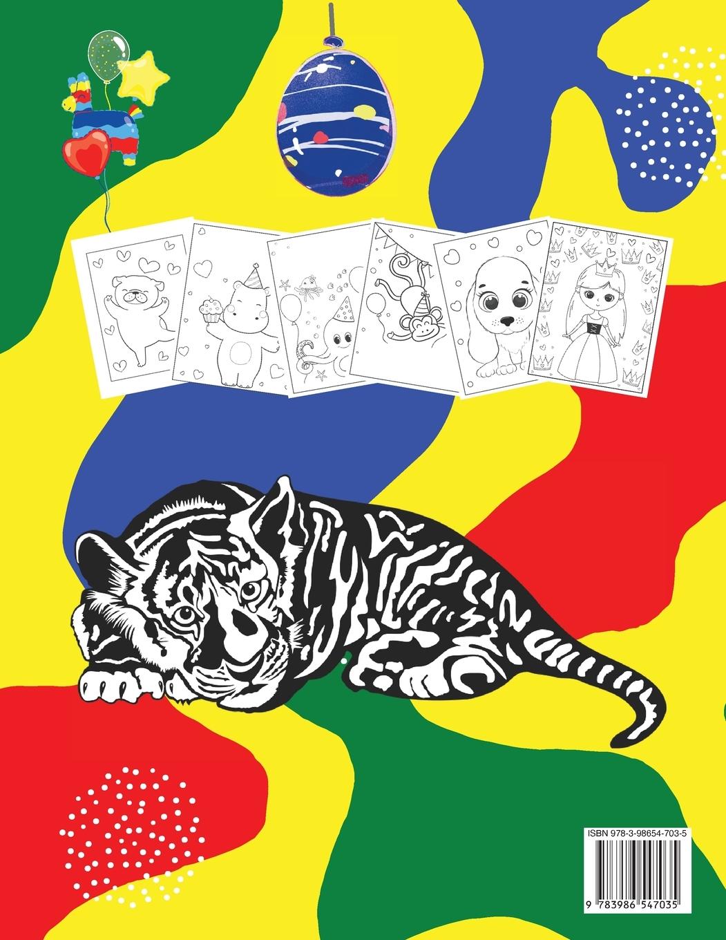 Rückseitencover Animals & Princesses Coloring Book for Kids ages 4+