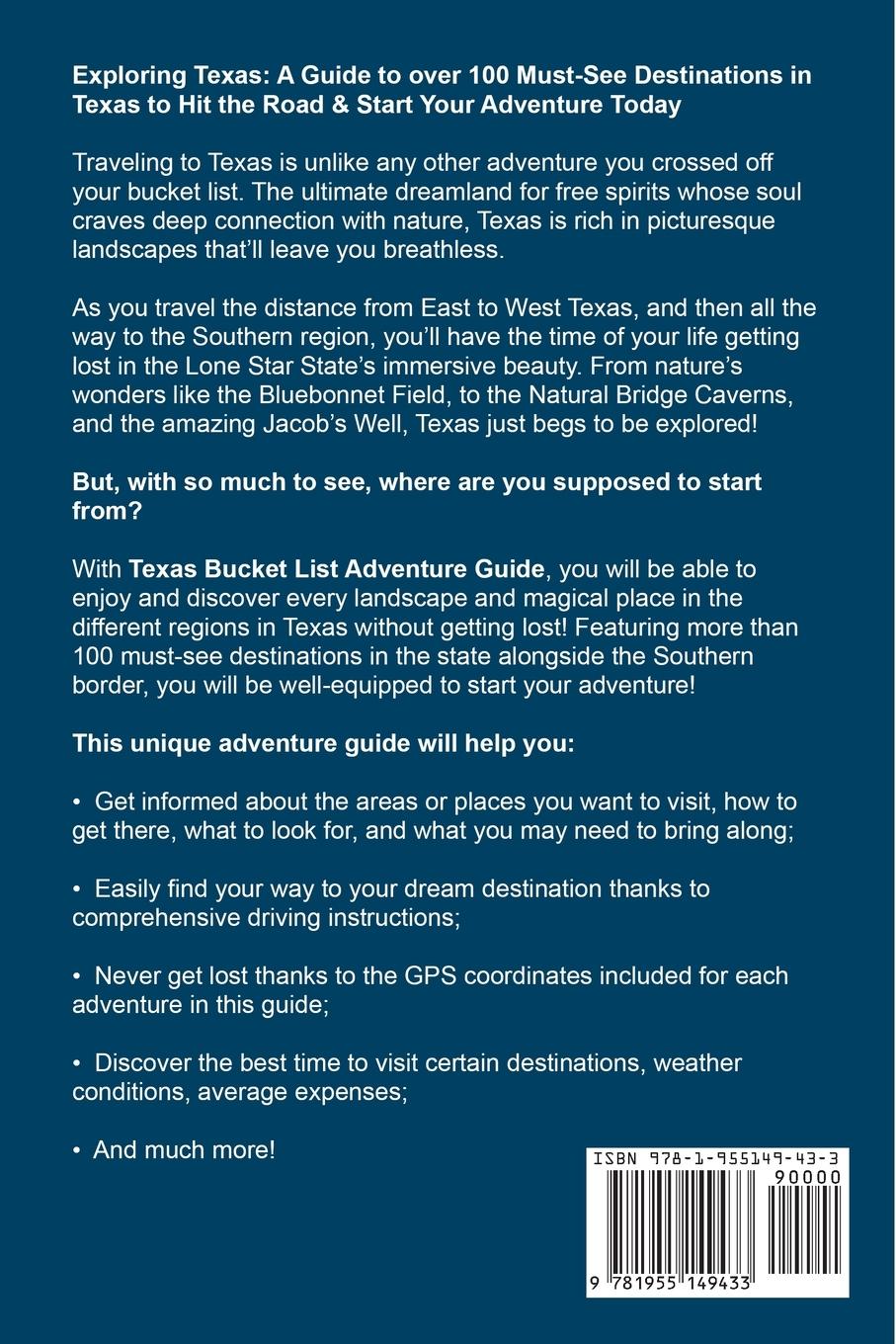 Rückseitencover Texas Bucket List Adventure Guide