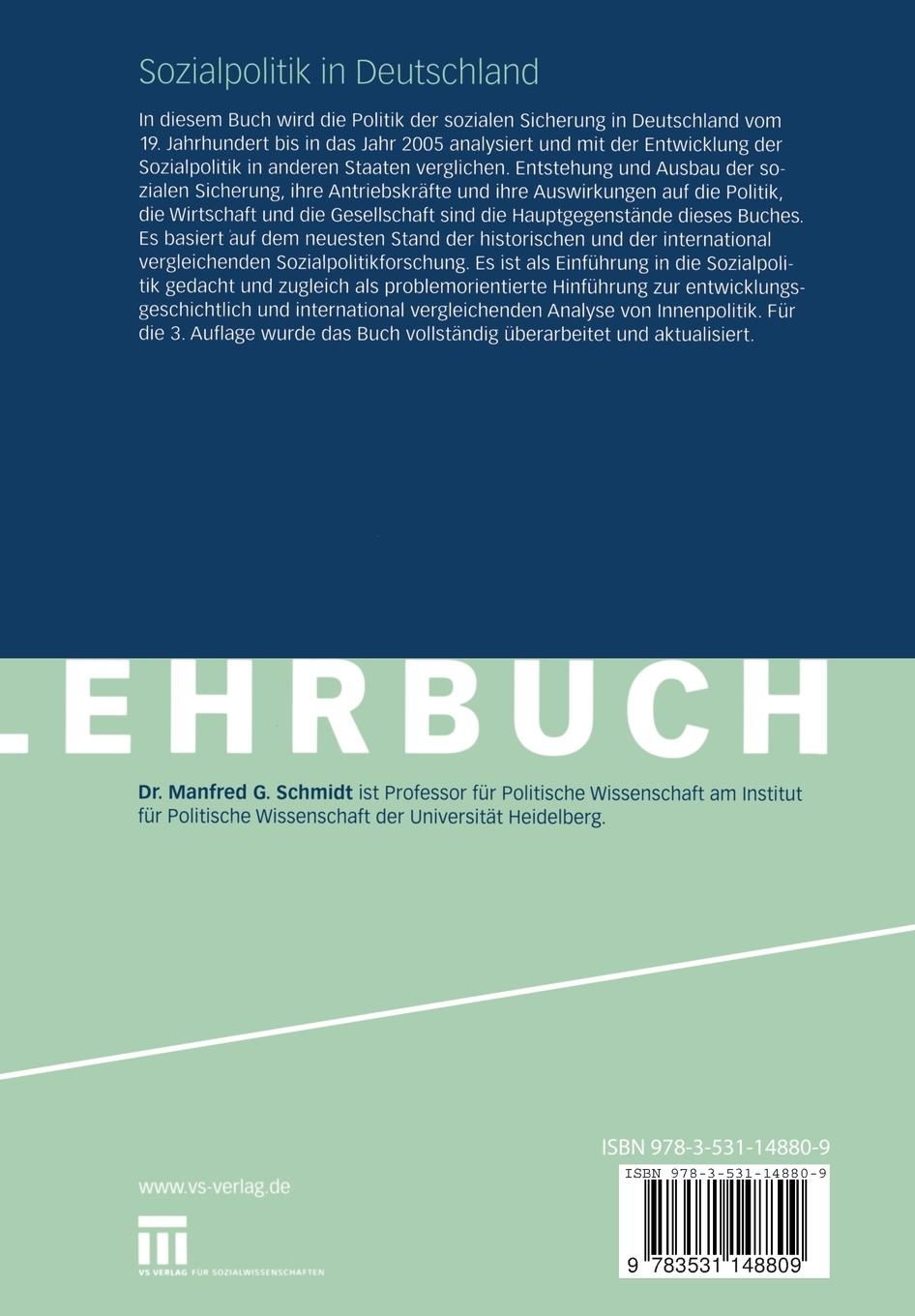 Rückseitencover Sozialpolitik in Deutschland